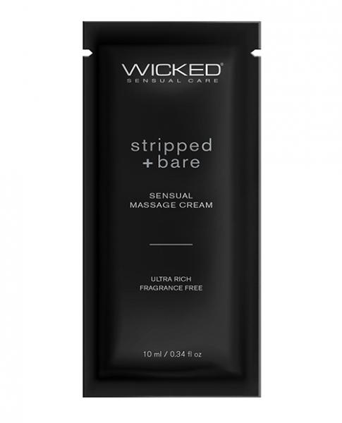 Wicked Sensual Care Stripped & Bare Unscented Massage Cream - .34 Oz