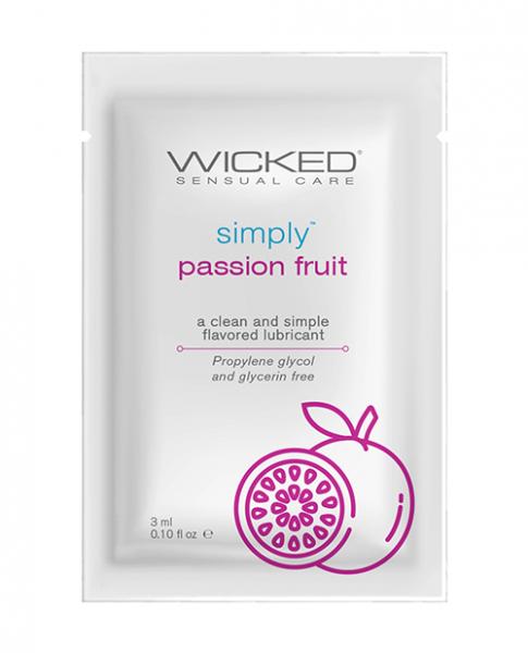 Wicked Sensual Care Simply Water Based Lubricant - .1 Oz Passion Fruit - Click Image to Close