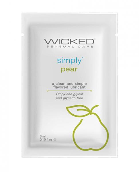 Wicked Sensual Care Simply Water Based Lubricant - .1 Oz Pear - Click Image to Close