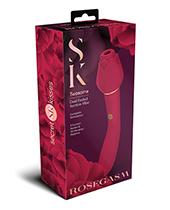 Secret Kisses Twosome Dual Ended Rose Bud W/clitoral Suction & G-spot Vibe - Red - Click Image to Close