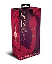 Secret Kisses Lingo Dual Ended Rose Bud W/clitoral Flickering & Internal Massage - Red - Click Image to Close