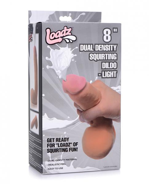 Loadz 8" Dual Density Squirting Dildo - Light - Click Image to Close