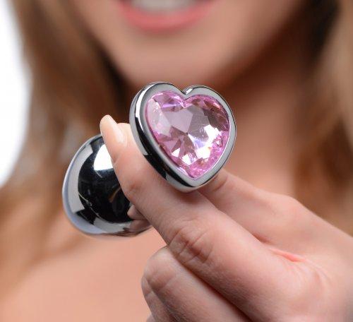 Booty Sparks Pink Heart Gem Anal Plug Set - Click Image to Close