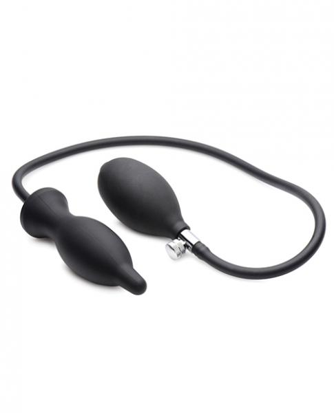 Dark Inflator Inflatable Silicone Anal Plug Black