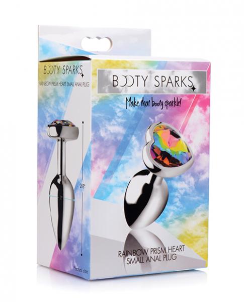 Bootysparks Rainbow Prism Heart Anal Plug - Small - Click Image to Close