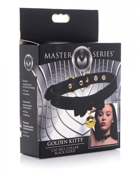 Master Series Golden Kitty Cat Bell Collar - Black/gold - Click Image to Close