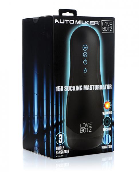 Lovebotz Auto Milker 15x Sucking Masturbator - Black - Click Image to Close