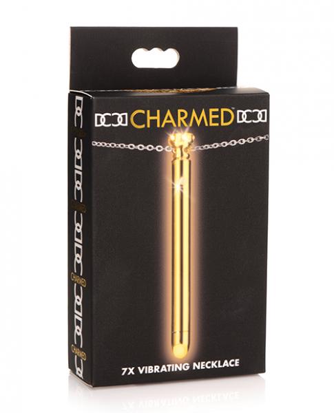 Charmed 7x Vibrating Necklace - Gold - Click Image to Close