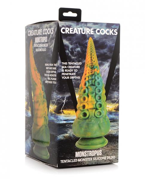 Creature Cocks Monstropus Tentacled Monster Silicone Dildo - Green/yellow