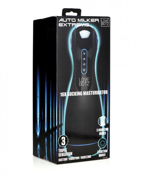 Lovebotz Auto Milker Extreme 16x Sucking Masturbator - Black - Click Image to Close