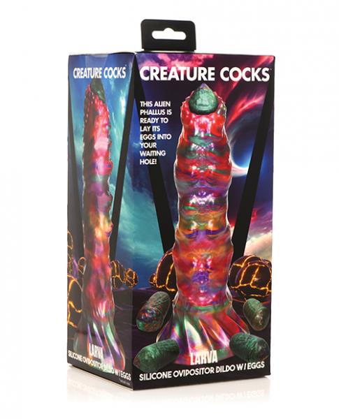 Creature Cocks Larva Ovipositor Silicone Dildo W/eggs - Click Image to Close