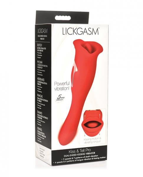 Shegasm Lickgasm Kiss Tell Pro Dual Ended Kissing Vibrator - Red