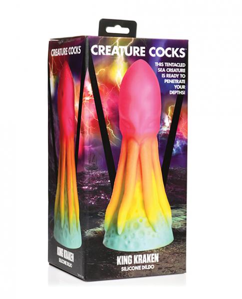 Creature Cocks King Kraken Silicone Dildo - Multi Color - Click Image to Close