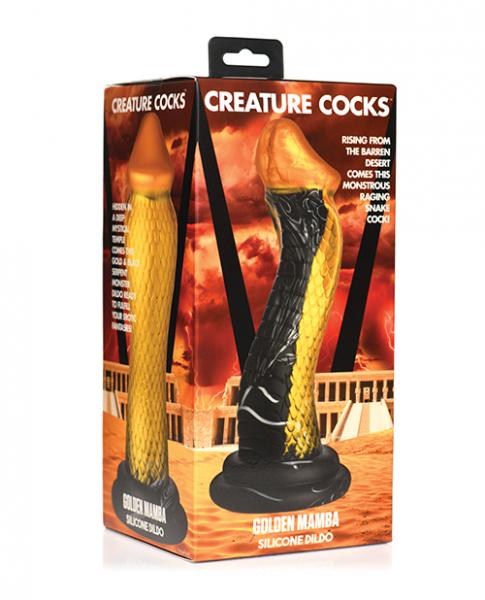 Creature Cocks Golden Snake Silicone Dildo - Click Image to Close