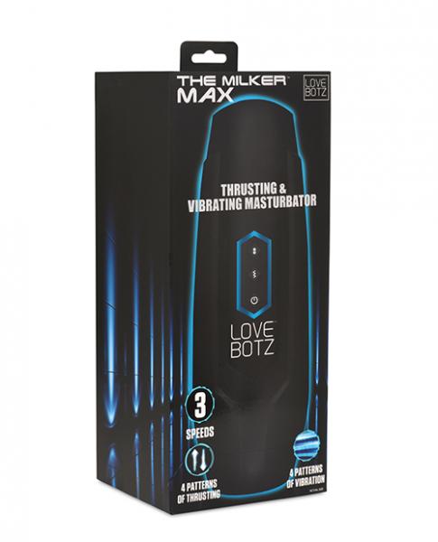 Lovebotz The Milker Max 14x Thrusting & Vibrating Masturbator - Black - Click Image to Close