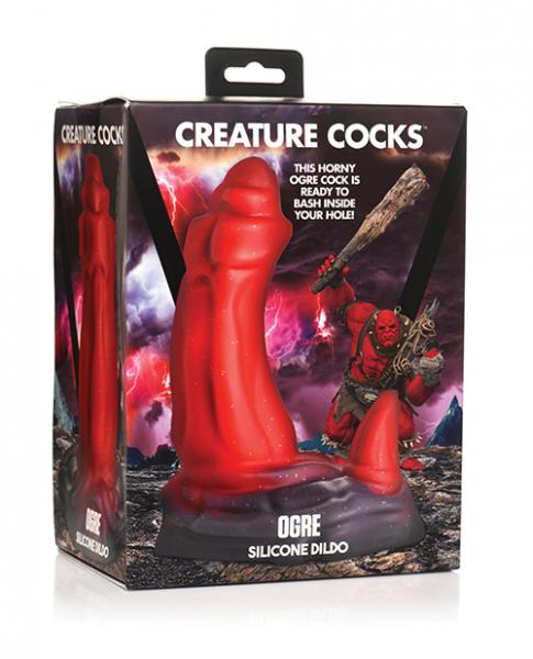 Creature Cocks Ogre Silicone Dildo - Red - Click Image to Close