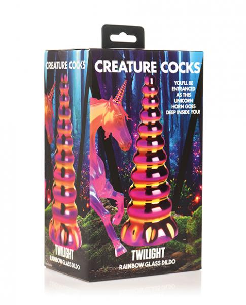 Creature Cocks Twilight Rainbow Glass Dildo - Click Image to Close