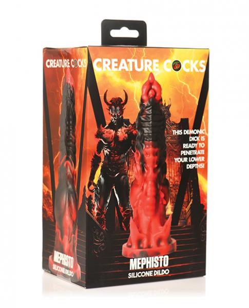 Creature Cocks Mephisto Silicone Dildo - Black/red