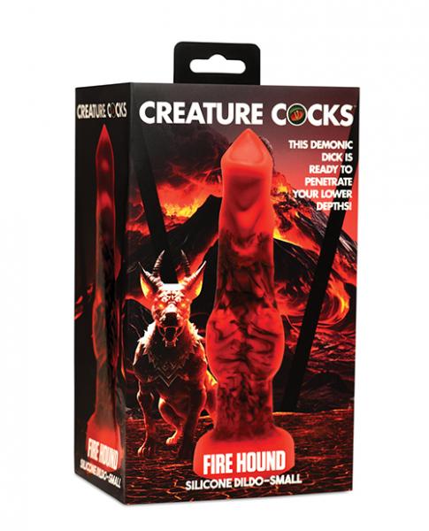 Creature Cocks Fire Hound Silicone Dildo - Small Red - Click Image to Close