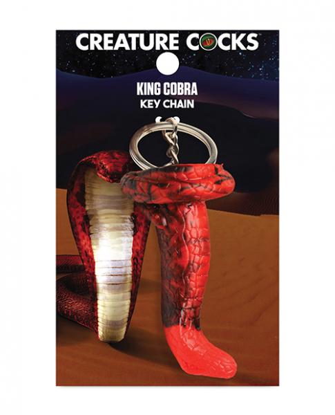 Creature Cocks King Cobra Silicone Key Chain - Black/red - Click Image to Close