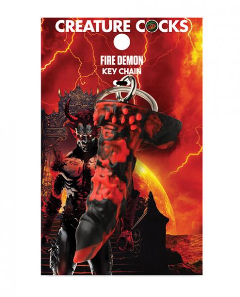 Creature Cocks Fire Demon Keychain - Red/black