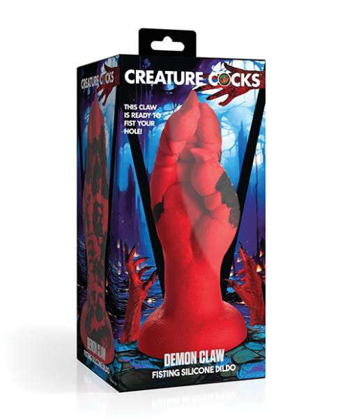 Creature Cocks Demon Claw Fisting Silicone Dildo - Red - Click Image to Close