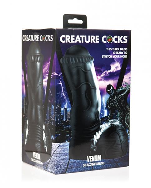 Creature Cocks Venom Silicone Dildo - Black - Click Image to Close