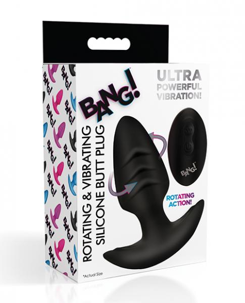 Bang! Rotating & Vibrating Tapered Butt Plug W/remote - Black