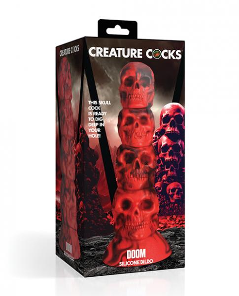 Creature Cocks Doom Silicone Dildo - Red/black