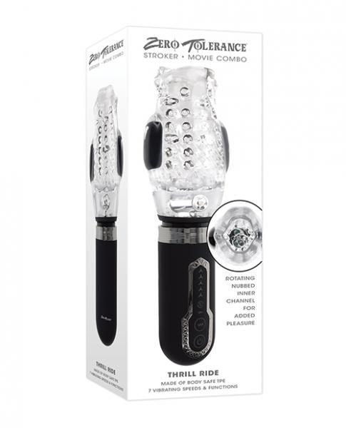 Zero Tolerance Thrill Ride Rechargeable Stroker - Black/clear