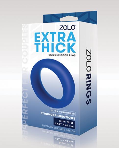 Zolo Extra Thick Silicone Cock Ring - Blue - Click Image to Close