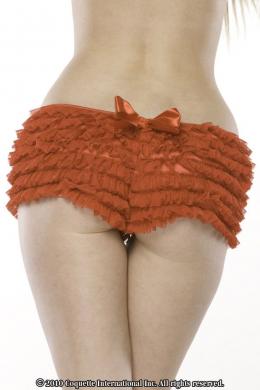 Ruffle Shorts W/Back Bow Red O/S