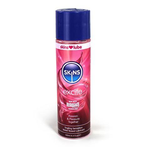 Skins Excite Tingling Water Based Lubricant 4.4 Oz - Click Image to Close