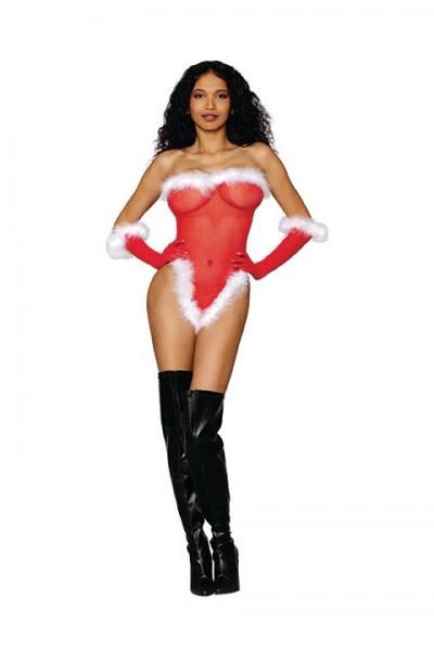 Naughty List Seamless Fishnet Santa Teddy Lipstick Red Os - Click Image to Close