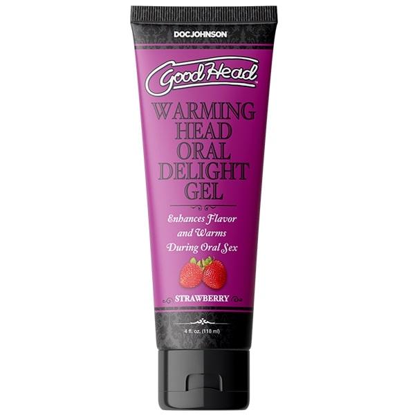 Goodhead Warming Oral Delight Gel Strawberry 4 Oz - Click Image to Close