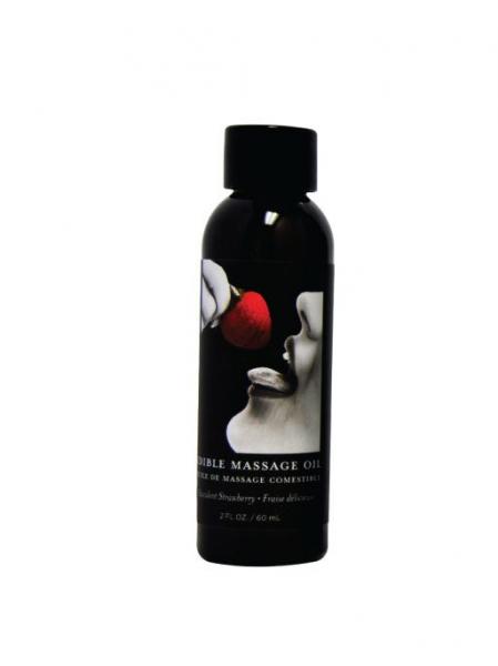 Earthly Body Edible Massage Oil Strawberry 2oz - Click Image to Close