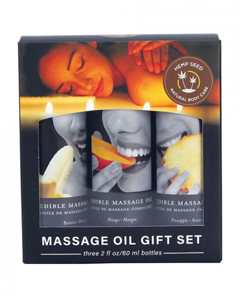 Edible Oil Massage Gift Set Box 3 2oz Bottles