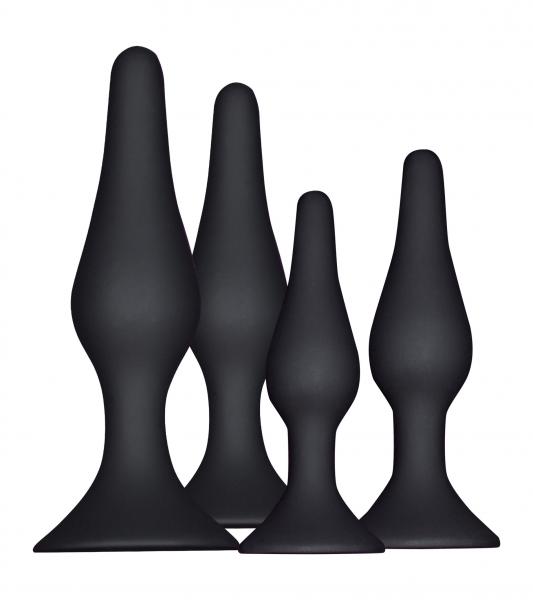 Edonista Alessandra 4pc Anal Plug Set Black - Click Image to Close