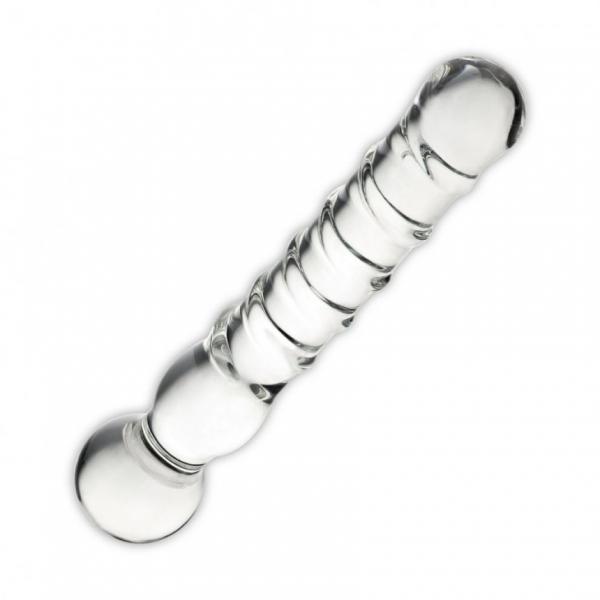 Joystick Glass Dildo Wand Anal & G-Spot Clear - Click Image to Close