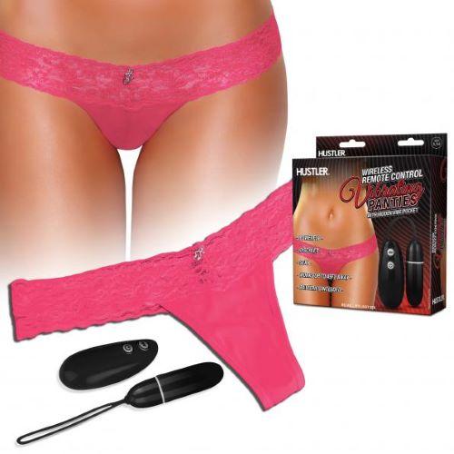 Hustler Vibrating Panties Remote Control Pink S/M - Click Image to Close