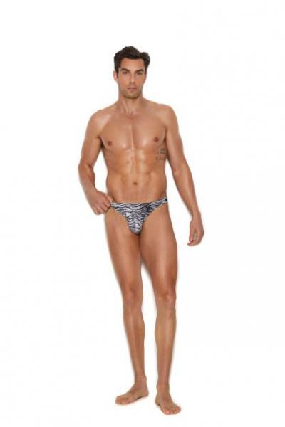 Zebra Snap Closure Thong L/xl - Click Image to Close