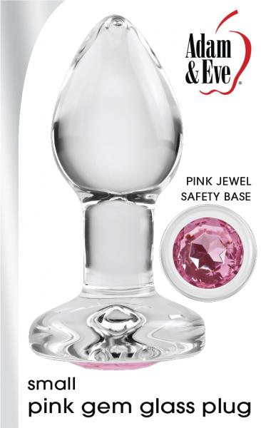 Adam & Eve Pink Gem Glass Plug Small