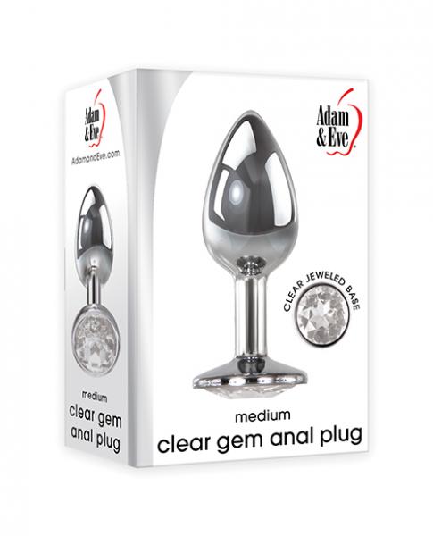 Adam & Eve Clear Gem Anal Plug Medium - Click Image to Close