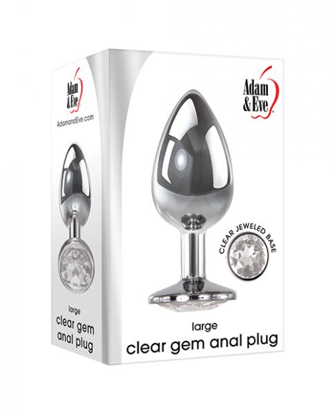 Adam & Eve Clear Gem Anal Plug Large - Click Image to Close