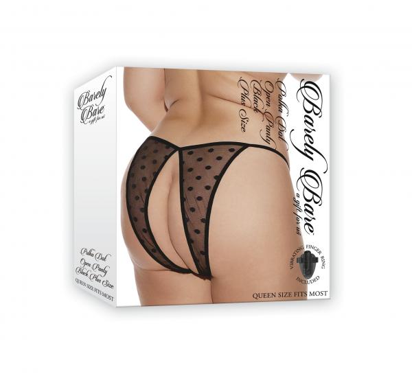 Barely Bare Polka Dot Open Panty Black Q/s - Click Image to Close