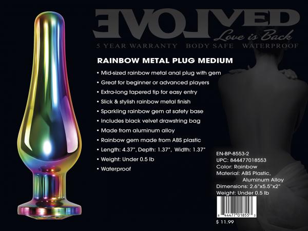 Rainbow Metal Plug Medium - Click Image to Close