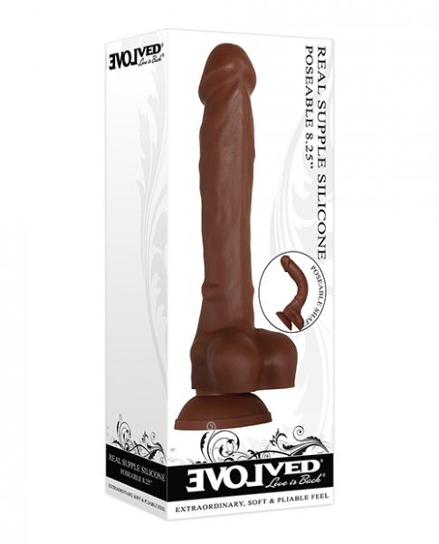 Real Supple Poseable Silicone 8.25 In Dark - Click Image to Close