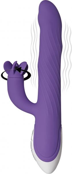 Tilt-O-Twirl Purple Rabbit Vibrator - Click Image to Close