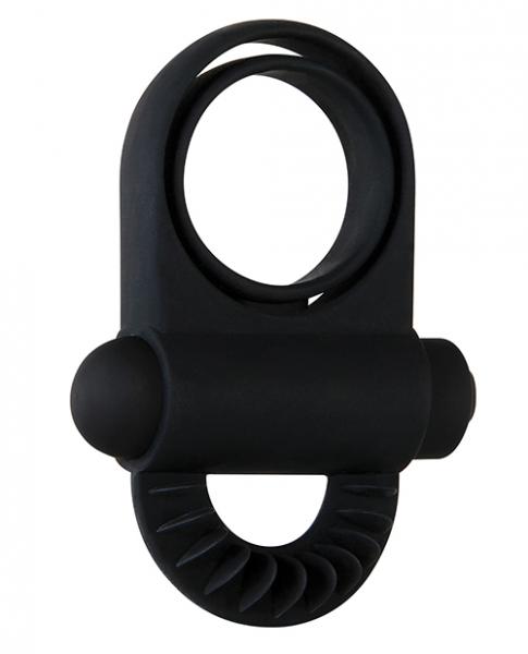 Bell Ringer Black Vibrating Cock Ring & Ball Strap - Click Image to Close