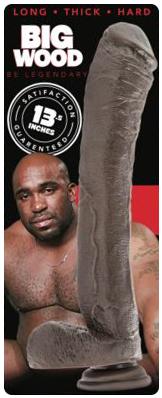 The Big Wood 13.5in Realistic Penis Brown - Click Image to Close